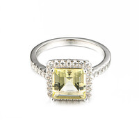 Bague en argent et Citrine jaune citron