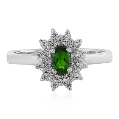 Bague en argent et Diopside de Russie