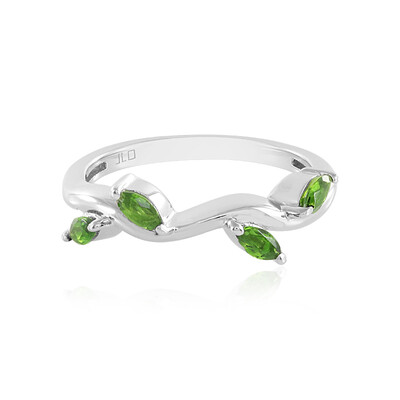Bague en argent et Diopside de Russie