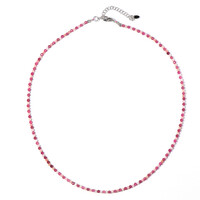 Collier en argent et Tourmaline rose