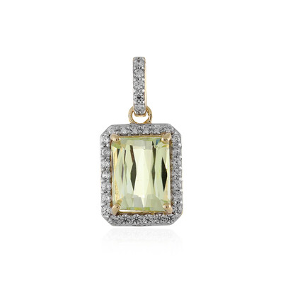 Pendentif en or et Kunzite jaune canari