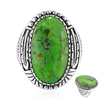 Bague en argent et Turquoise verte de Kingman (Art of Nature)