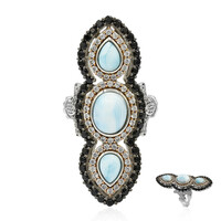 Bague en argent et Larimar (Dallas Prince Designs)
