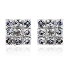 Boucles d'oreilles en argent et Tanzanite non chauffée