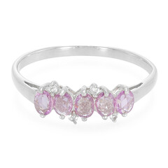 Bague en argent et Saphir pourpre de Ceylan non chauffé