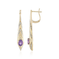 Boucles d'oreilles en or et Saphir pourpre de Ceylan non chauffé (de Melo)