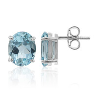 Boucles d'oreilles en argent et Topaze bleu ciel