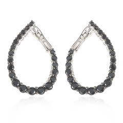 Boucles d'oreilles en argent et Spinelle noir
