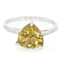 Bague en argent et Quartz champagne