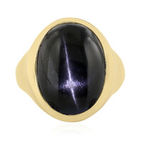 Bague en argent et Diopside étoilé d'Inde