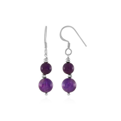 Boucles d'oreilles en argent et Améthyste de Zambie