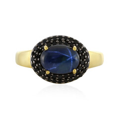 Bague en argent et Saphir étoilé bleu