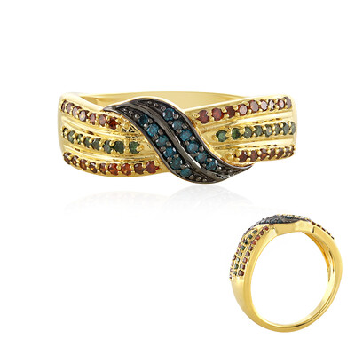 Bague en argent et Diamant bleu I4