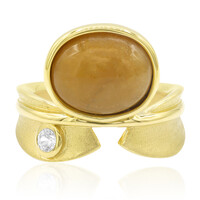 Bague en argent et Jadéite Dorée