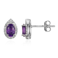Boucles d'oreilles en argent et Améthyste de Zambie