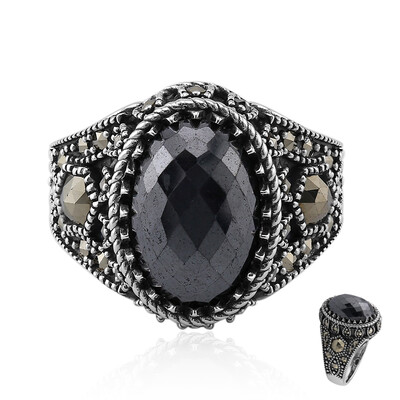 Bague en argent et Hématite noire (Annette classic)
