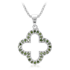 Collier en argent et Diamant vert forêt