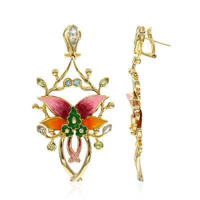 Boucles d'oreilles en argent et Topaze bleu ciel (TPC)