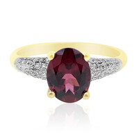 Bague en or et Rhodolite framboise AAA (de Melo)