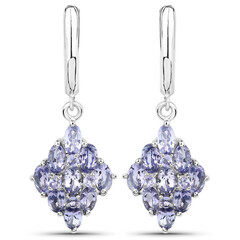 Boucles d'oreilles en argent et Tanzanite