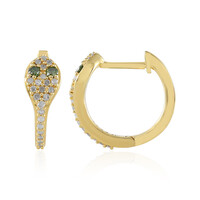 Boucles d'oreilles en argent et Diamant vert I3