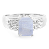 Bague pour homme en argent et Agate zonée bleue