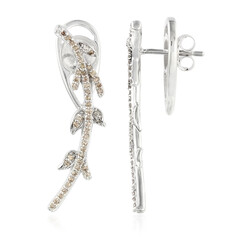 Boucles d'oreilles en argent et Diamant champagne