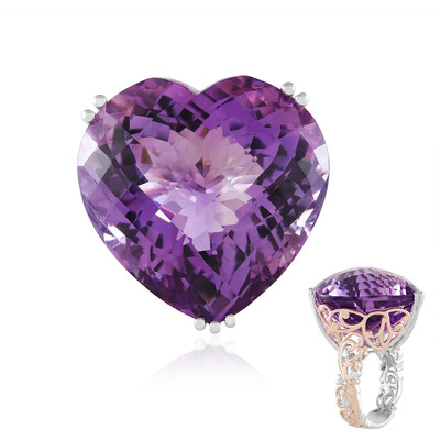 Bague en argent et Améthyste Rose de France (Gems en Vogue)
