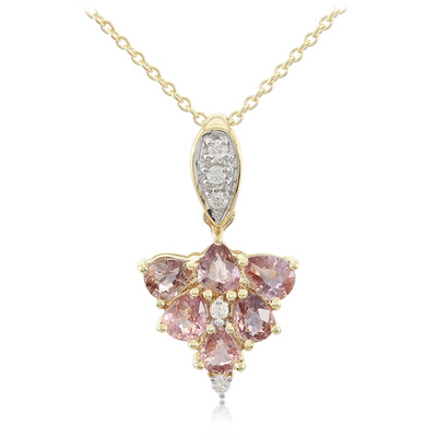 Collier en or et Saphir Padparadscha non chauffé