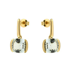 Boucles d'oreilles en or et Améthyste verte
