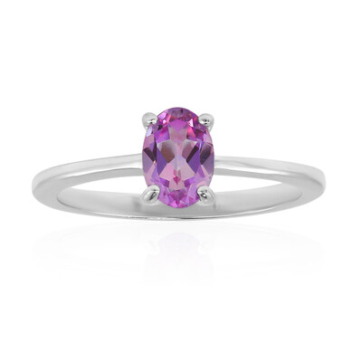 Bague en argent et Topaze mystique lilas