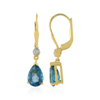 Boucles d'oreilles en argent et Topaze bleu de Londres