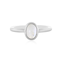Bague en argent et Pierre de Lune arc-en-ciel