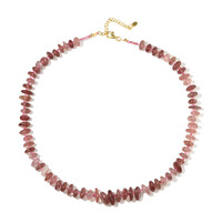 Collier en argent et Quartz Fraise