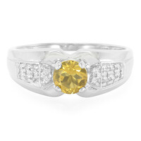 Bague pour homme en argent et Quartz champagne