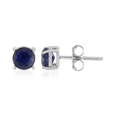Boucles d'oreilles en argent et Saphir bleu de Madagascar