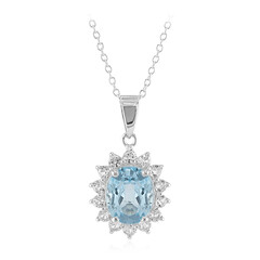 Collier en argent et Topaze bleu ciel