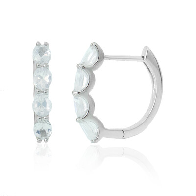 Boucles d'oreilles en argent et Quartz bleu lunaire