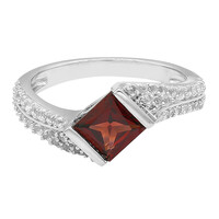Bague en argent et Grenat du Mozambique
