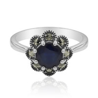 Bague en argent et Saphir bleu