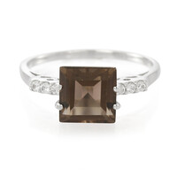 Bague en argent et Quartz fumé