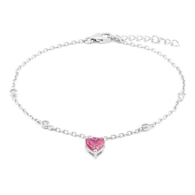Bracelet en argent et Topaze rose