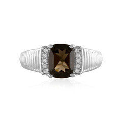 Bague en argent et Quartz fumé