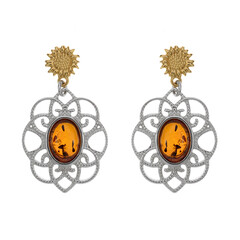 Boucles d'oreilles en argent et Ambre baltique