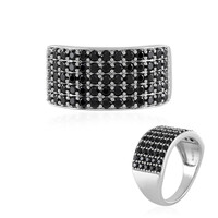 Bague en argent et Spinelle noir