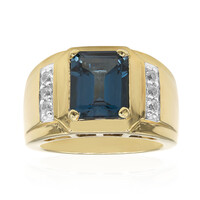 Bague en argent et Topaze bleu de Londres
