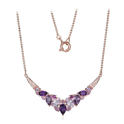 Collier en argent et Améthyste de Zambie