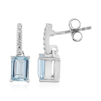 Boucles d'oreilles en argent et Aigue-marine