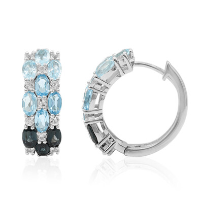 Boucles d'oreilles en argent et Topaze bleu de Londres