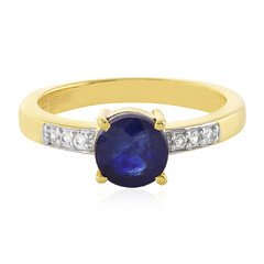 Bague en argent et Saphir bleu de Madagascar